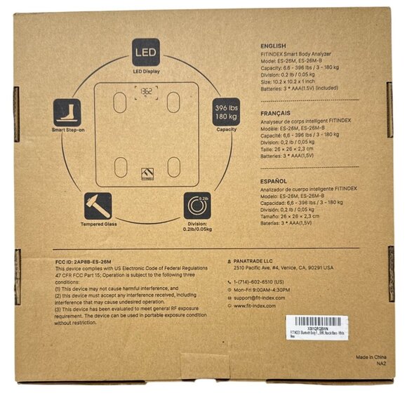 Fitindex Smart Body Analyzer Scale With LED Display & Bluetooth - Picture 3 of 4